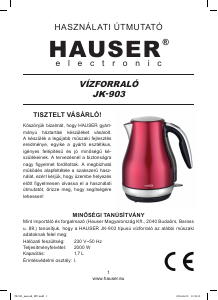 Használati útmutató Hauser JK-903 Vízforraló