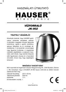 Manual Hauser JK-902 Fierbător