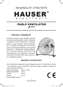 Használati útmutató Hauser F-4004 Ventilátor