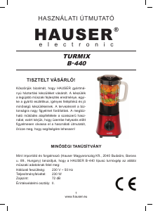 Návod Hauser B-440 Mixér