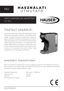 Manuál Hauser CE-934 Kávovar