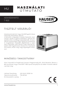 Instrukcja Hauser T-822 Toster