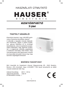 Instrukcja Hauser T-244 Toster