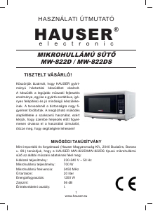 Használati útmutató Hauser MW-822D Mikrohullámú sütő
