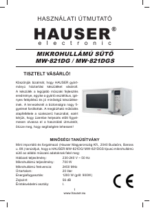 Instrukcja Hauser MW-821DG Kuchenka mikrofalowa