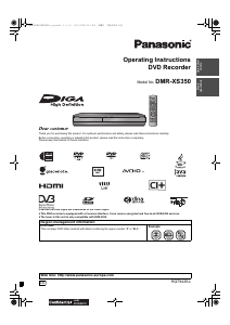 Manual Panasonic DMR-XS350 DVD Player
