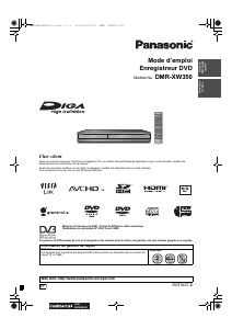 Mode d’emploi Panasonic DMR-XW350 Lecteur DVD