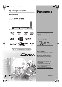 Manual Panasonic DMR-EH675 DVD Player