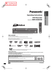Manual Panasonic DMR-EX98VEB DVD Player