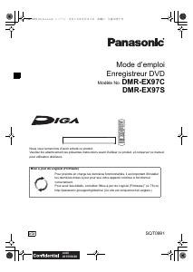 Mode d’emploi Panasonic DMR-EX97SEG Lecteur DVD