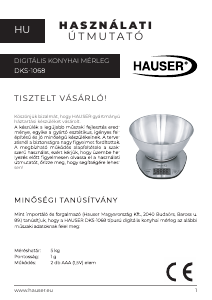 Návod Hauser DKS-1068 Kuchynská váha