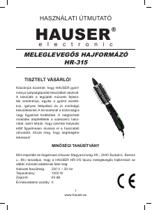 Használati útmutató Hauser HR-315 Hajformázó