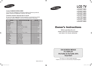 Handleiding Samsung LE26R74BD LCD televisie