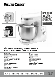 Manual SilverCrest IAN 317345 Stand Mixer