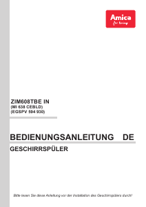 Bedienungsanleitung Amica EGSPV 594 930 Geschirrspüler