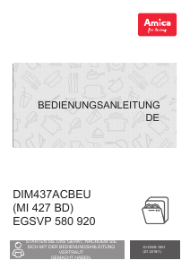 Bedienungsanleitung Amica EGSPV 580 920 Geschirrspüler