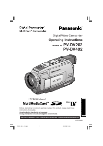 Bruksanvisning Panasonic PV-DV202 Videokamera