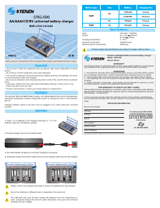Bruksanvisning Steren CRG-500 Batteriladdare