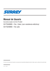 Manual de uso Surrey 551TGH0905 Aire acondicionado