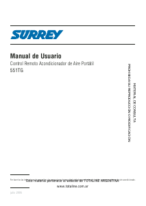 Manual de uso Surrey 551TG Control remoto