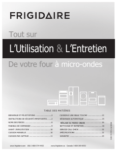 Mode d’emploi Frigidaire FGBM19WNVD Micro-onde