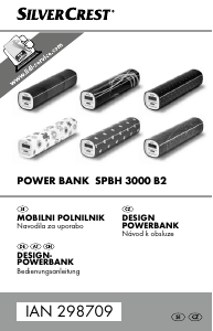 Priročnik SilverCrest SPBH 3000 B2 Prenosni polnilnik