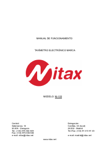 Manual de uso Nitax NI-100 Taxímetro