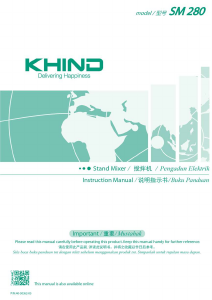 Bruksanvisning Khind SM280 Köksmaskin