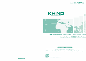 Bruksanvisning Khind PC6000 Tryckkokare