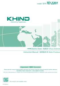 Manual Khind TO2201 Oven