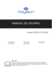 Manual de uso Kaysun KAY-S 26 DN8 Aire acondicionado