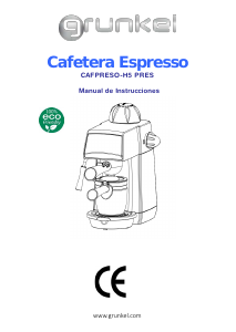 Manual de uso Grunkel CAFPRESO-H5 PRES Máquina de café espresso