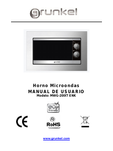 Manual de uso Grunkel MWG-20IXT ENK Microondas