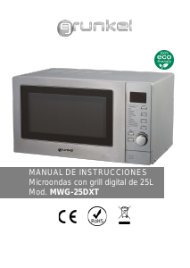 Manual de uso Grunkel MWG-25DXT Microondas