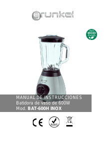 Manual Grunkel BAT-600H INOX Blender