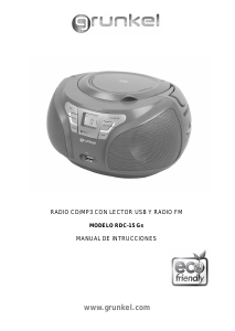 Manual de uso Grunkel RCD-15GS Set de estéreo