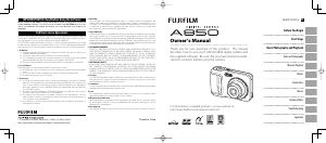 Manual Fujifilm A850 Digital Camera