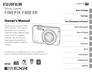 Handleiding Fujifilm FinePix F80EXR Digitale camera