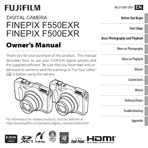 Handleiding Fujifilm FinePix F500EXR Digitale camera
