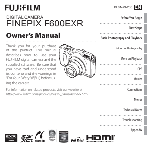 Handleiding Fujifilm FinePix F600EXR Digitale camera