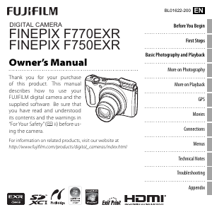 Handleiding Fujifilm FinePix F750EXR Digitale camera