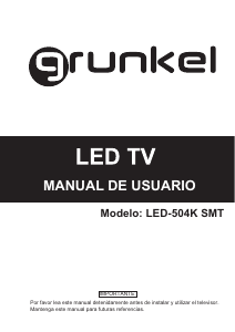 Manual de uso Grunkel LED-504K SMT Televisor de LED