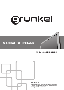 Manual de uso Grunkel LED-G20GN Televisor de LED