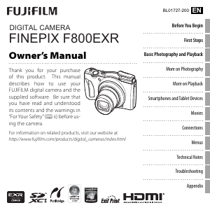 Handleiding Fujifilm FinePix F800EXR Digitale camera