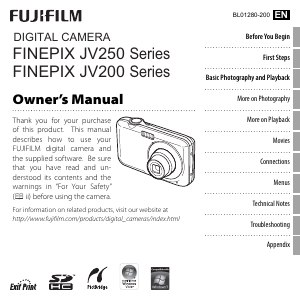 Handleiding Fujifilm FinePix JV200 Digitale camera