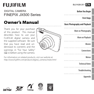 Handleiding Fujifilm FinePix JX550 Digitale camera