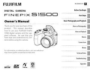 Handleiding Fujifilm FinePix S1500 Digitale camera