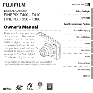 Handleiding Fujifilm FinePix T400 Digitale camera