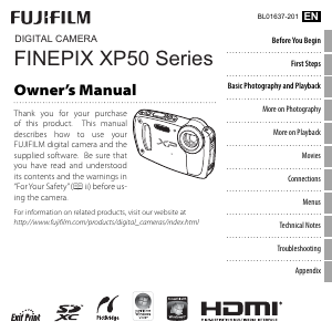 Handleiding Fujifilm FinePix XP50 Digitale camera
