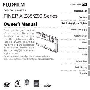 Manual Fujifilm FinePix Z90 Digital Camera